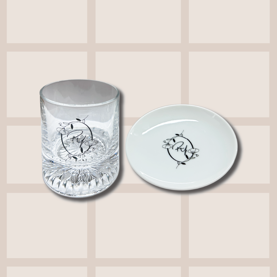 ロックグラス＆豆皿セット